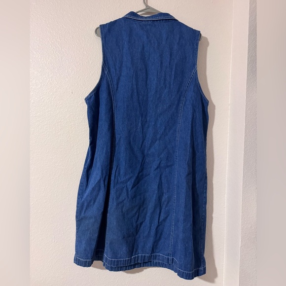 Vintage Denim Dress with Lace-Up Front Size 20 - Picture 4 of 4